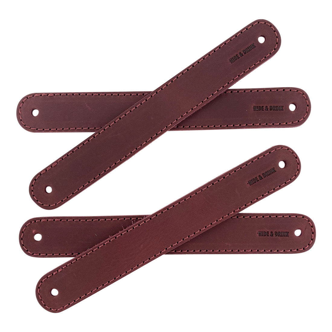 Hide & Drink Drawer Handles (4pk) featuring a close-up of unique leather textures, perfect for adding a stylish touch to your home. Each handle is durable and easy to install.