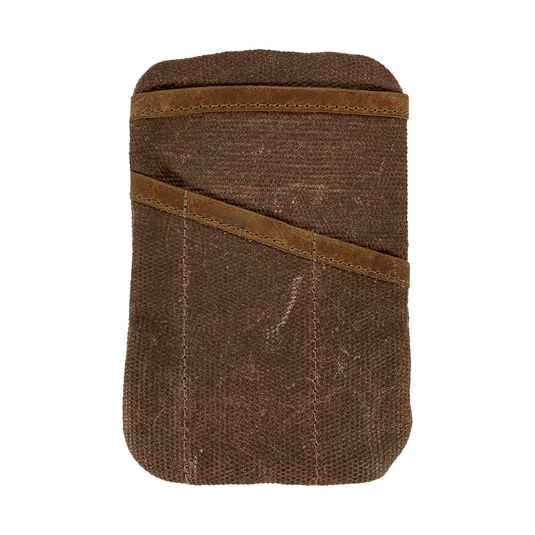 Back view of the brown Multi-tool Pocket Pouch by Hide & Drink, showcasing its handmade quality and practicality as a compact organizer.