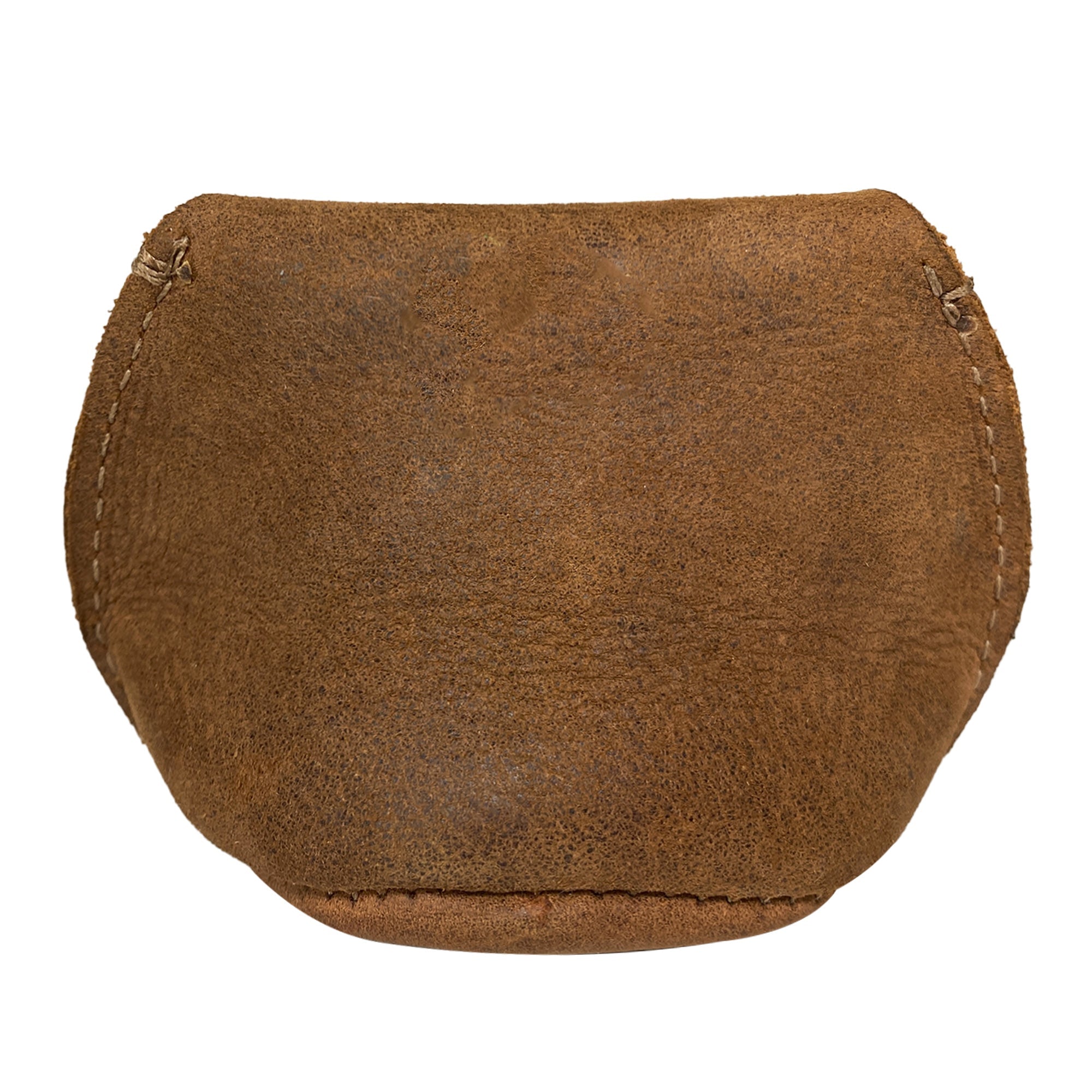 Back view of the Simple Coin Pouch by Hide & Drink, illustrating its sturdy Full Grain Leather design. Perfect for storing coins, it also serves as an EarPods Case, SD Card Holder, and Cash Organizer. This piece is a testament to StockyardX’s dedication to small-batch production, featuring hand cut, hand sewn artistry. Handmade in La Antigua Guatemala & Oaxaca Mexico.
