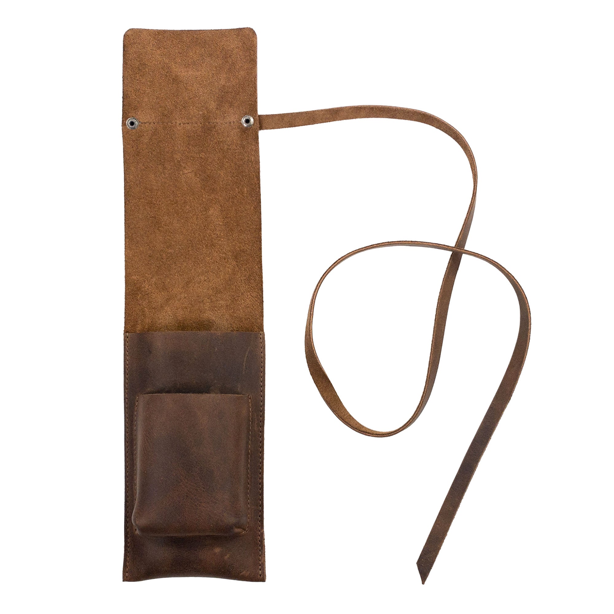 The interior of the Double Cigar Holder, designed by Hide & Drink, reveals its functional elegance made from Full Grain Leather. A great companion for cigar enthusiasts, this item is a testament to StockyardX’s Small Batch Production with its meticulous hand cut and hand sewn craftsmanship. Fire branded features display its artisan roots from La Antigua Guatemala & Oaxaca Mexico.
