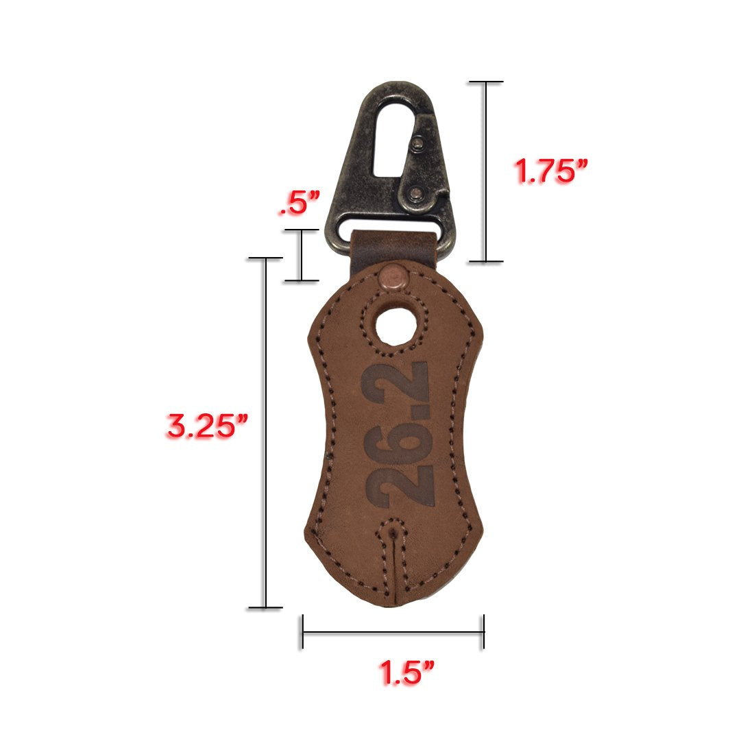 Marathon Runner's 26.2 Keychain Hook - Stockyard X 'The Leather Store'