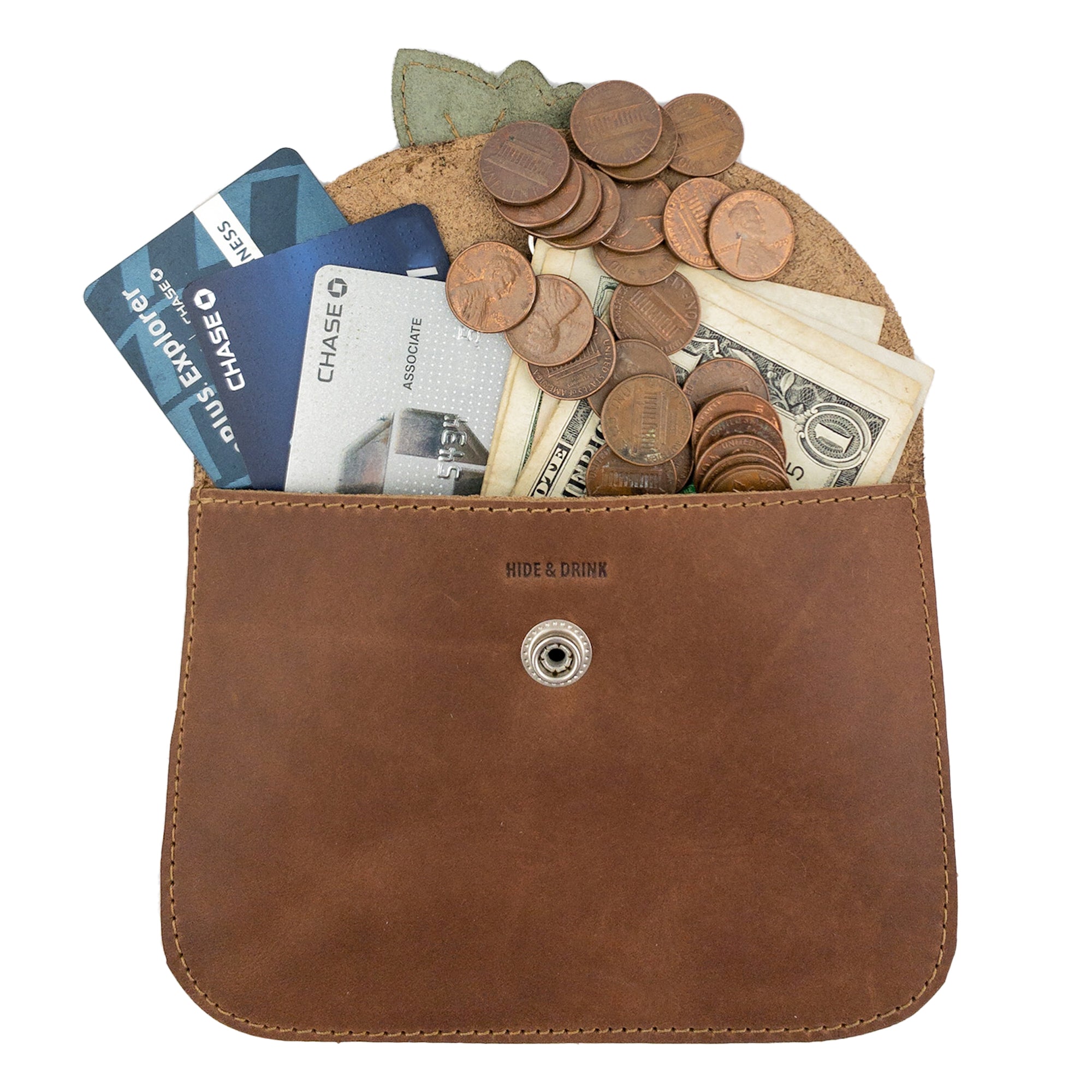 Card Wallet Leaves Design - Stockyard X 'The Leather Store'