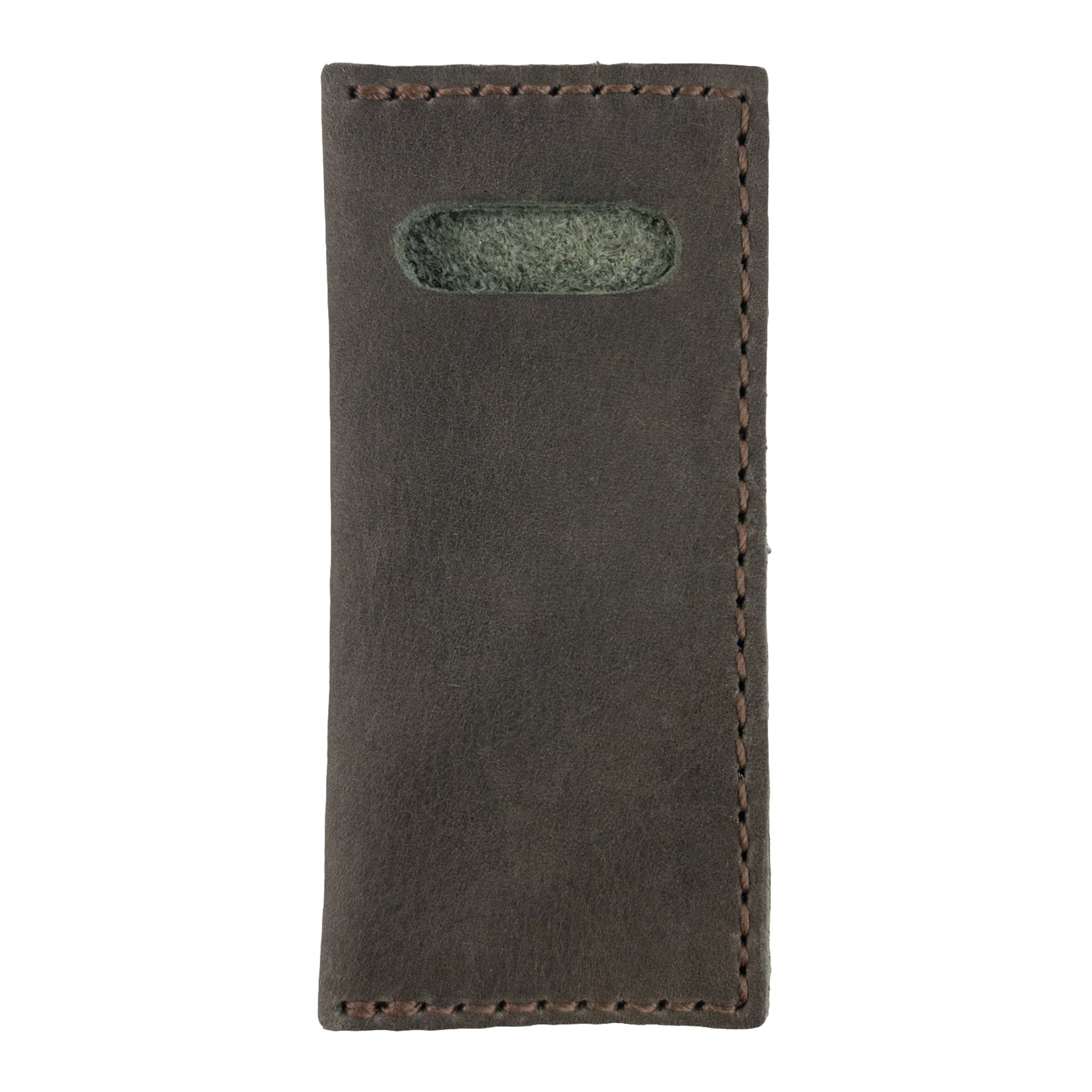 Hide & Drink Tooth Pick Case (4 Pack) presenting a leather case for toothpicks with branding detail. Set of 4 Tooth Pick Cases, Cooking Accessories, Full Grain Leather, StockyardX, Small Batch Production, Hand Cut, Hand Sewn, Fire Branded, Artisan, Handmade in La Antigua Guatemala & Oaxaca Mexico.