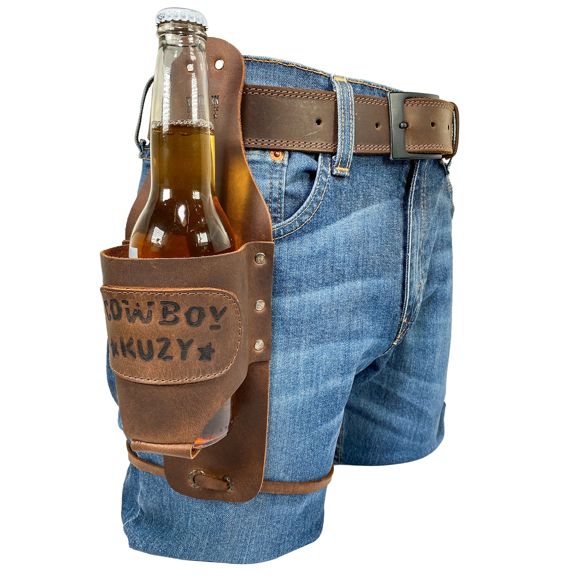 Cowboy Beer Holster - Stockyard X 'The Leather Store'