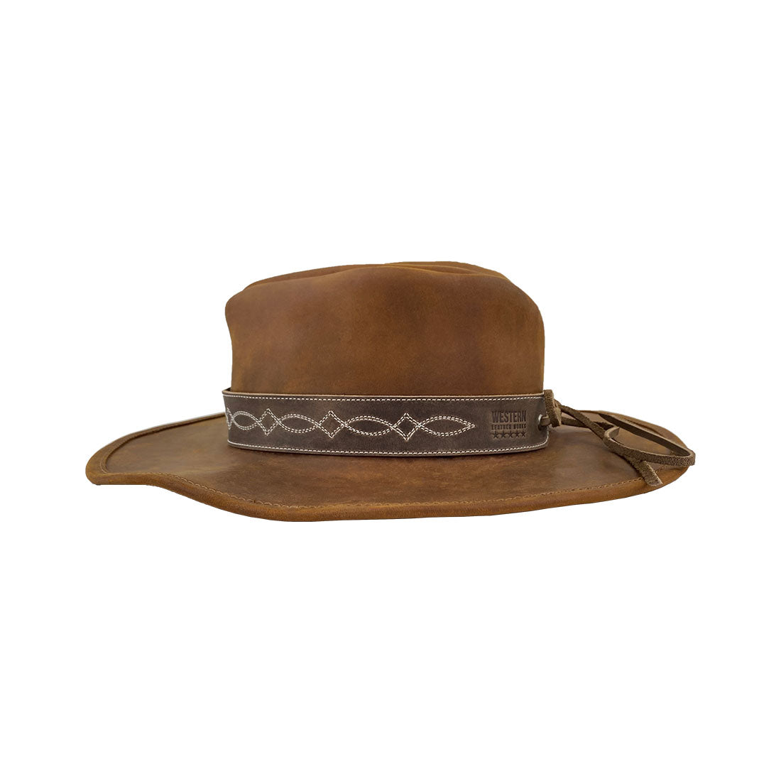 Rodeo Hatband with Cowboy Stitching - Stockyard X 'The Leather Store'
