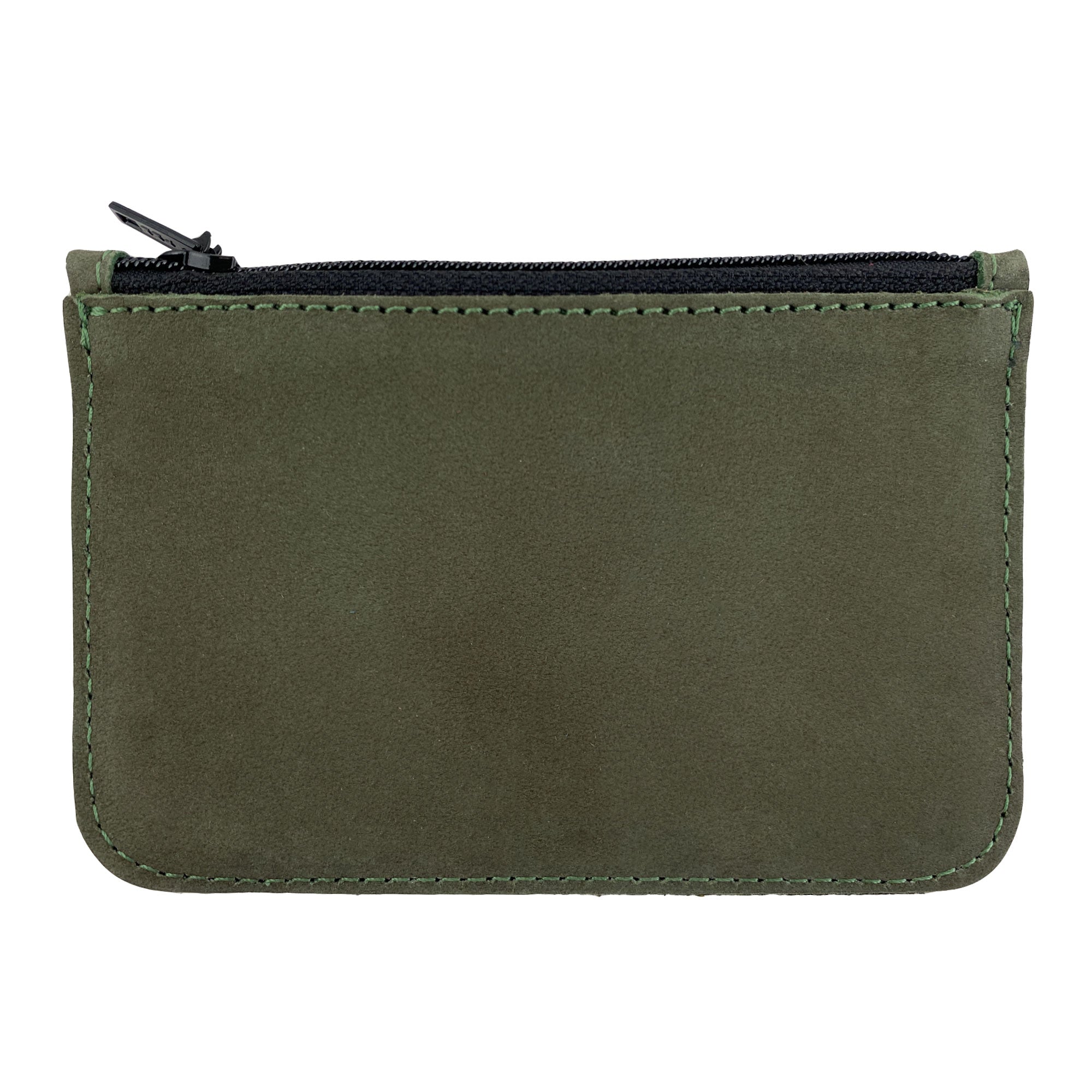 Back view of Hide & Drink Zippered Wallet in rich Full Grain Leather, showcasing its hand sewn quality. This artisan-made wallet is an excellent Folded Bills Storage solution and a perfect travel accessory.