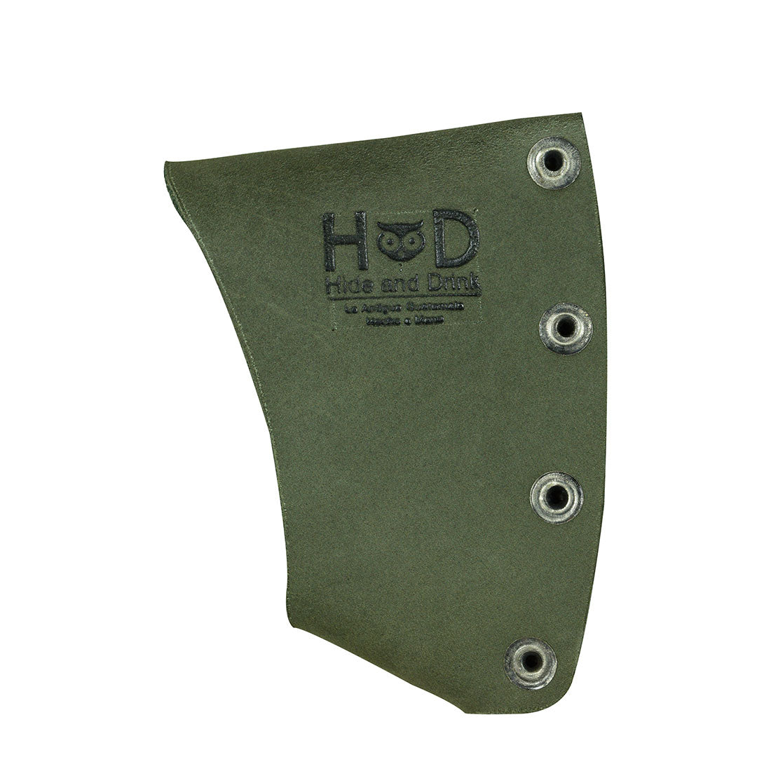 Sophisticated Hatchet Blade Cover by Hide & Drink, working as a protective axe head sheath made from premium full grain leather. Perfect for lumberjack gear and camping essentials, this artisan piece is handmade in La Antigua Guatemala & Oaxaca Mexico.