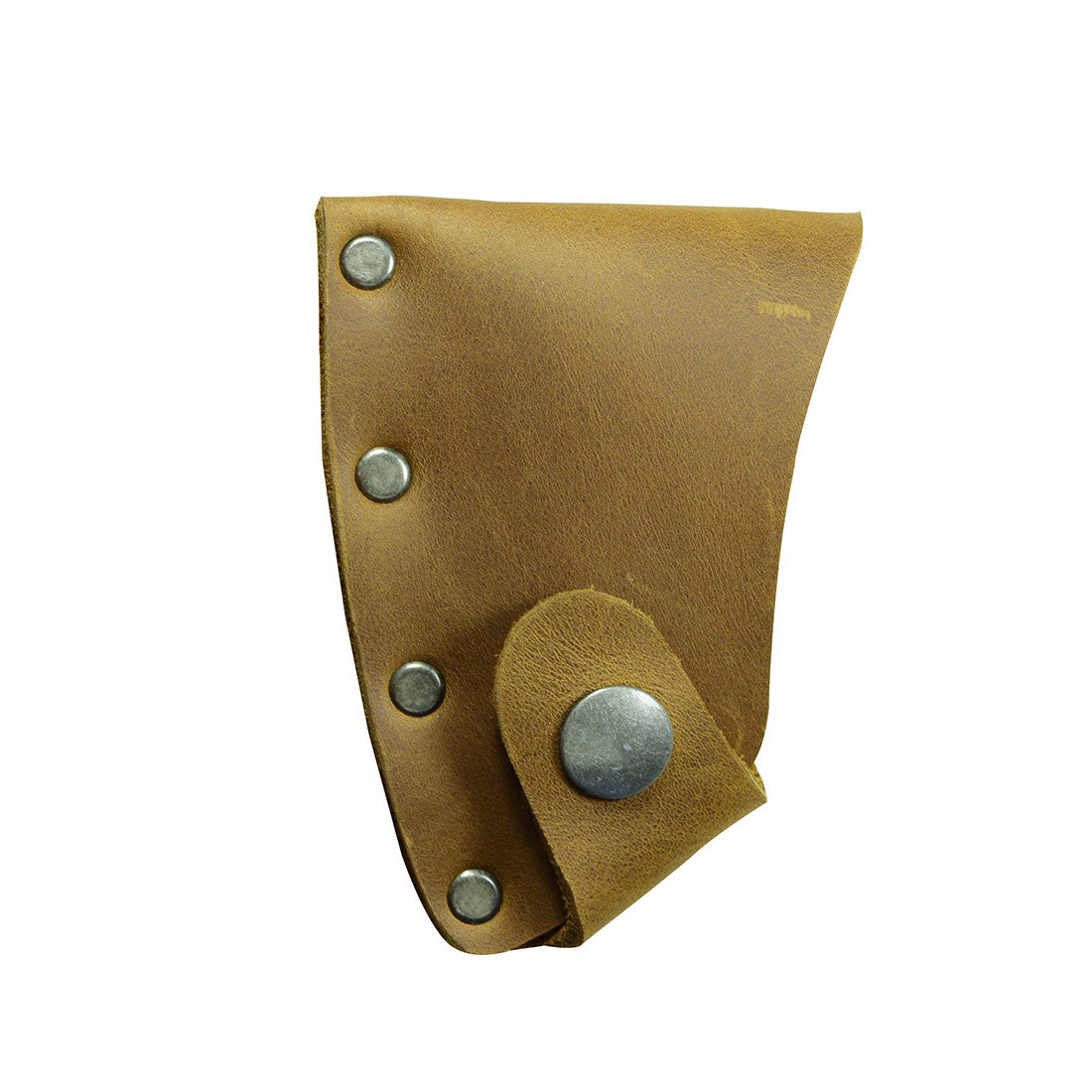 Chic Hatchet Blade Cover by Hide & Drink, expertly crafted as a protective axe head sheath from full grain leather. An essential for camping and outdoor adventures, this artisan product is handmade in La Antigua Guatemala & Oaxaca Mexico, emphasizing quality and sustainability.