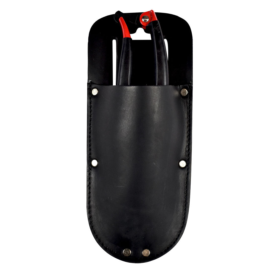 Hide & Drink Garden Pruner Sheath incorporating a vibrant red shade, made from durable Thick Full Grain Leather for task-ready gardening. This artisan creation is perfect for storing garden scissors.