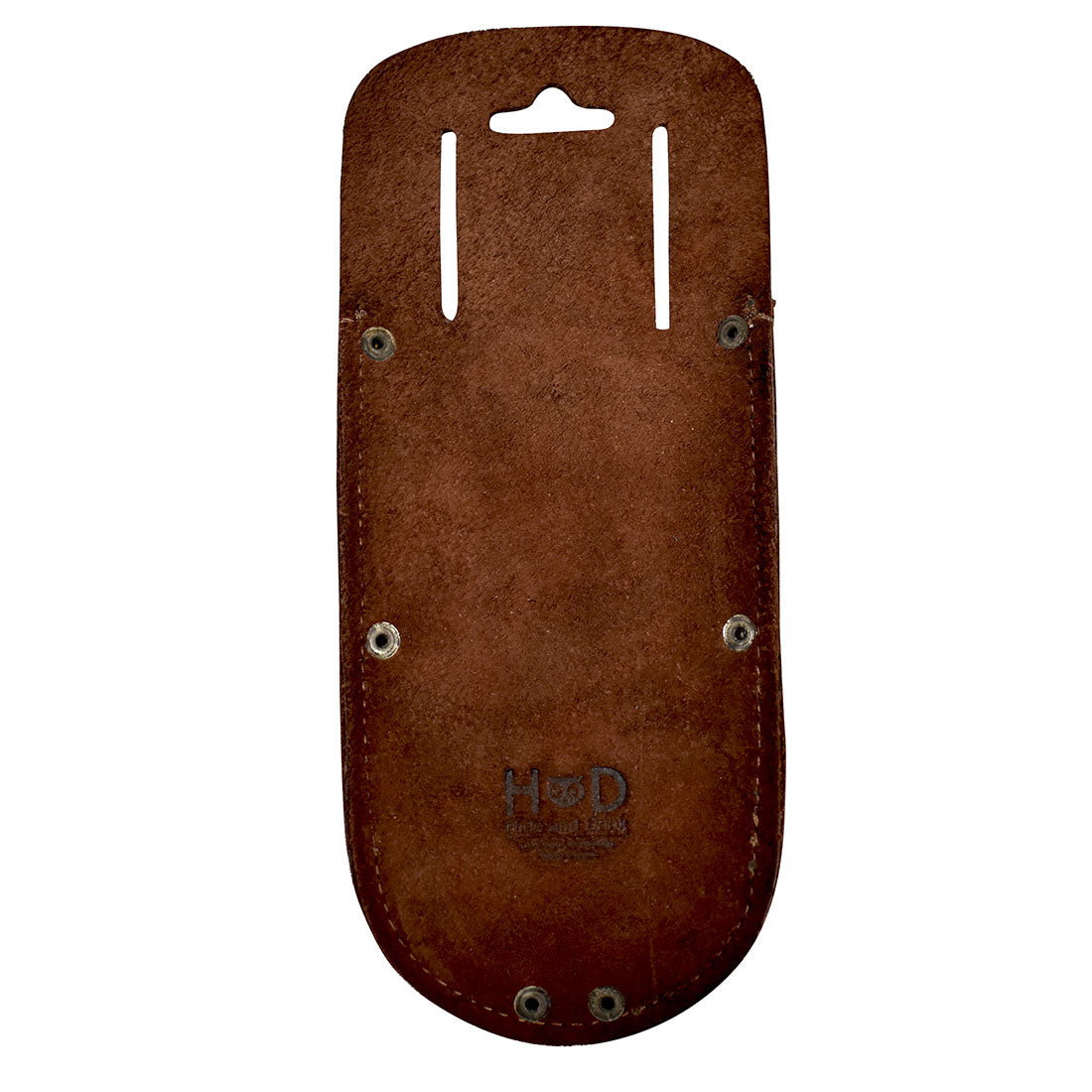 Hide & Drink Garden Pruner Sheath in a rustic brown shade, made of Thick Full Grain Leather to hold your garden scissors securely. This artisan product comes with a belt loop, classic yet functional for any gardening project.