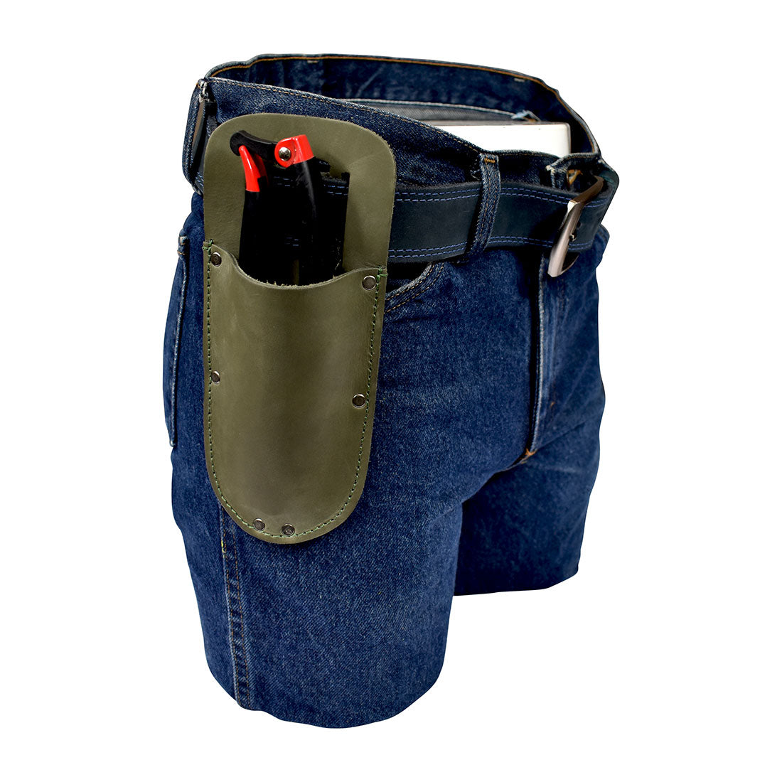 Hide & Drink Garden Pruner Sheath featuring a stylish dark blue color made of Thick Full Grain Leather, perfect for your garden scissors. Handcrafted with care for an artisan touch.