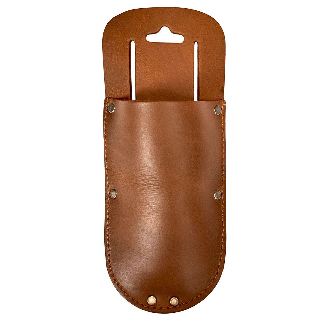 Hide & Drink Garden Pruner Sheath in a light brown finish made of Thick Full Grain Leather, designed for garden scissors, providing a convenient solution for carrying tools. Handcrafted in La Antigua Guatemala.