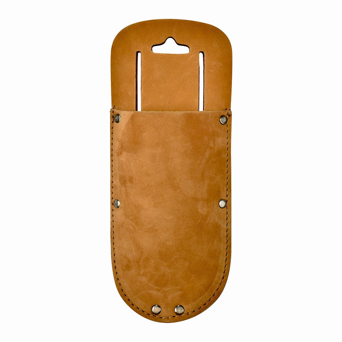 Hide & Drink Garden Pruner Sheath revealing its sleek design made of Thick Full Grain Leather, perfect for storing and accessing garden scissors and tools easily. A quality artisan product for gardening tools.