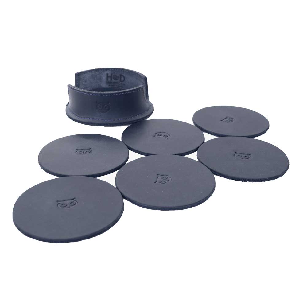 Thick Leather Owl Coasters (6-Pack) - Stockyard X 'The Leather Store'