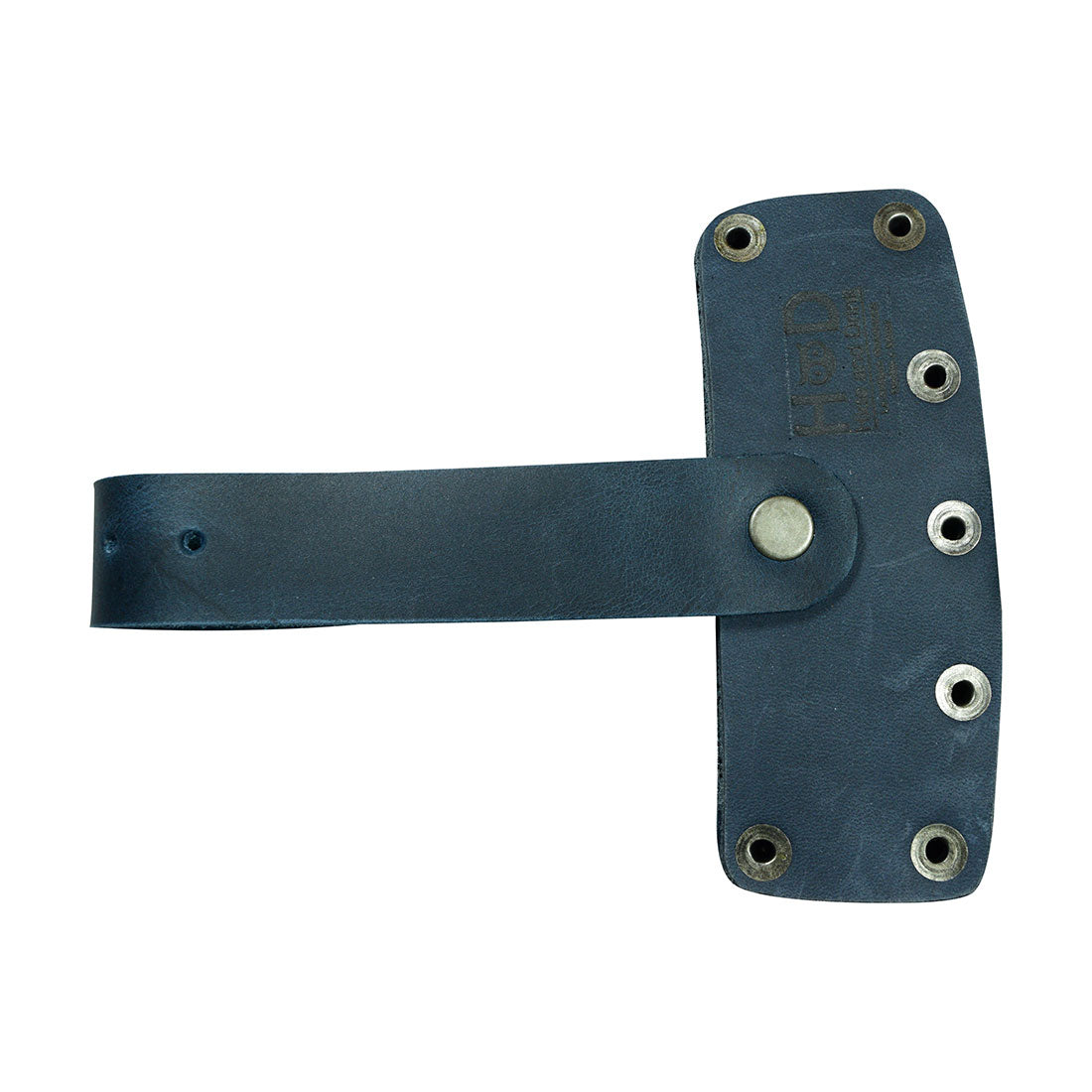 Lumberjack Axe Sheath by Hide & Drink, showcasing its robust design and adjustable strap. This full grain leather protector holster reflects the artisan craftsmanship and dedication found in small batch leather production.