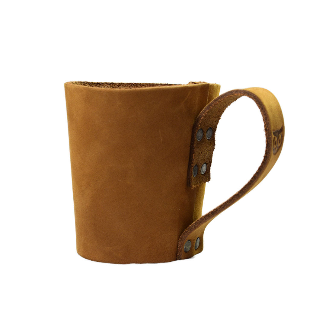 Functional Pint Sleeve with Handle by Hide & Drink showcasing comfort and craftsmanship. This Full Grain Leather creation is perfect for bars and pubs, embodying elegance through artisan dedication.
