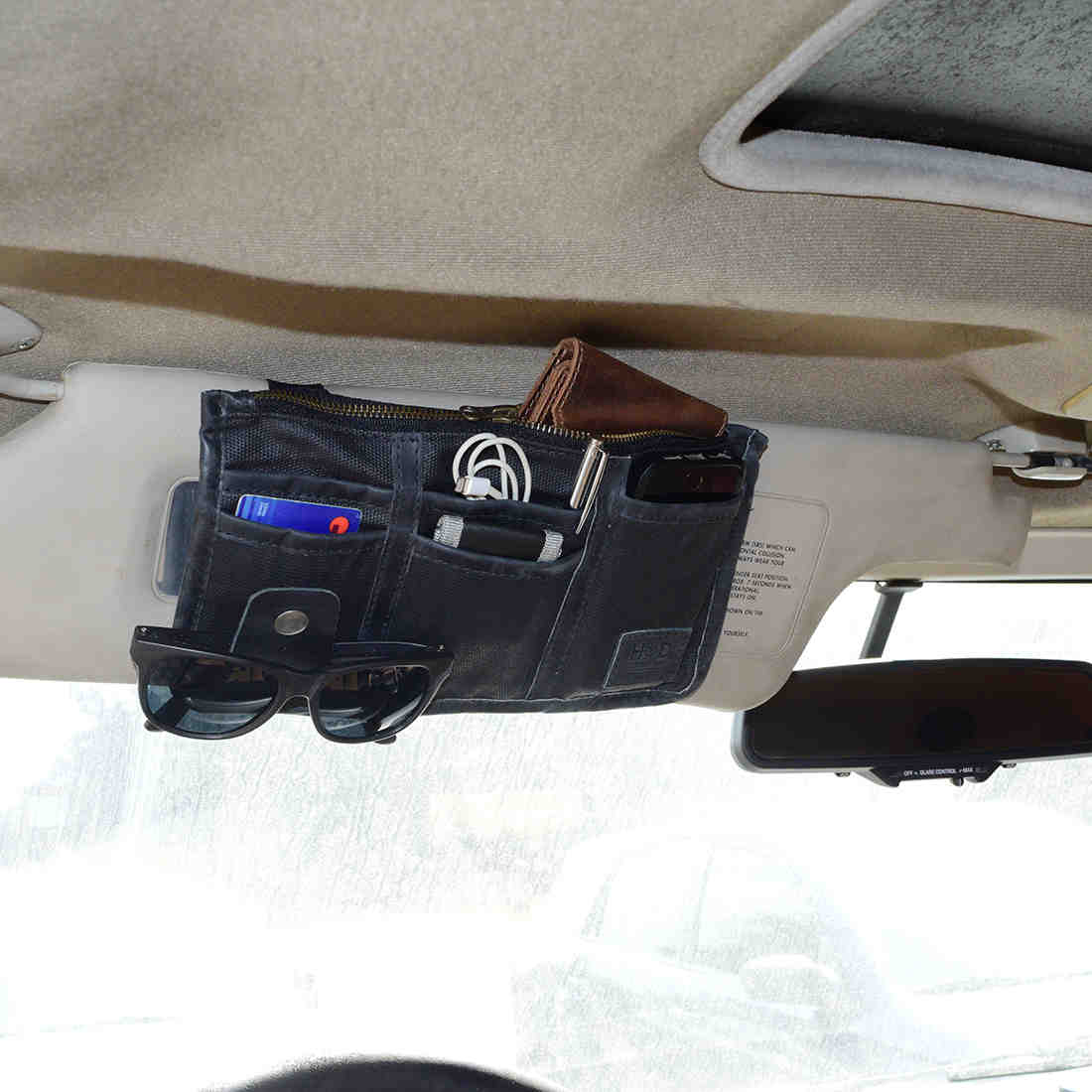 Car Sun Visor Organizer - Stockyard X 'The Leather Store'