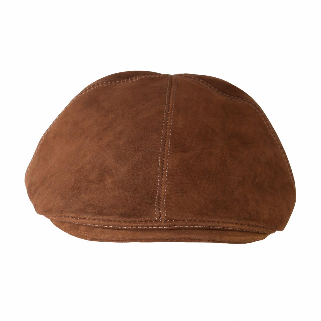Top view of a refined men’s driver's cap from Hide & Drink, showcasing its unique suede leather texture. This vintage cap combines the elegance of full grain leather with artisan craftsmanship, handmade in La Antigua Guatemala & Oaxaca Mexico, making it a must-have for stylish men.