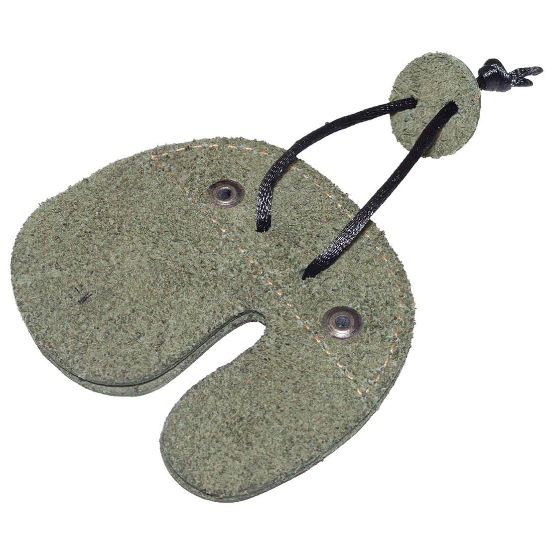 Right Handed Archery Finger Protector from Hide & Drink, featuring a unique full grain leather finish. This Archery Finger Tab acts as a Protect Guard for Recurve Bows and is a vital piece of shooting practice gear for sports and outdoors lovers. Crafted in La Antigua Guatemala, this handmade item reflects small batch production with its hand cut and hand sewn details, plus a distinct fire branded design.