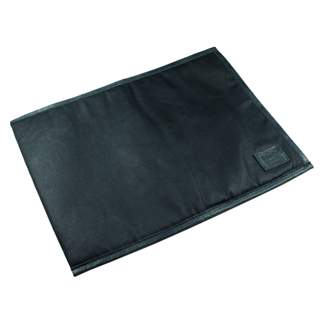 Laptop Sleeve 14 in. by Hide & Drink, angled to display its well-structured design. This sleeve is a suitable choice for your MacBook Air/Pro 13 Inch with M1 Chip, handcrafted from Waxed Canvas, highlighting the small batch production process, hand cut, hand sewn, and fire branded craftsmanship by artisans in La Antigua Guatemala & Oaxaca Mexico.