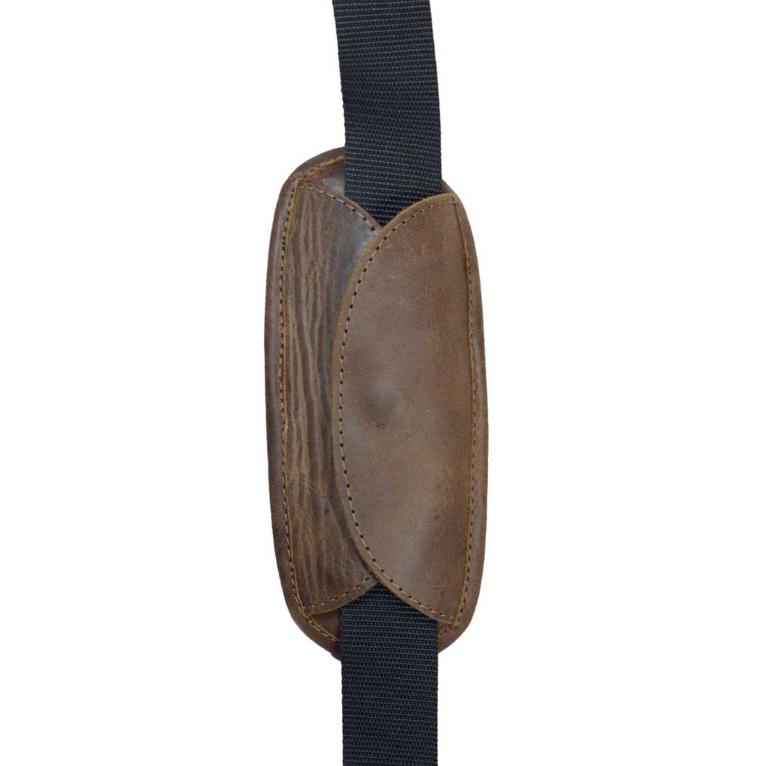 Side view of the Hide & Drink Shoulder Pad Replacement, featuring soft full grain leather, perfect for Shoulder Pad Replacement for Briefcases & Messenger Bags, Laptop Cases, Satchels. This handmade product represents small batch artisan work, showcasing hand cut and hand sewn techniques in La Antigua Guatemala & Oaxaca Mexico.