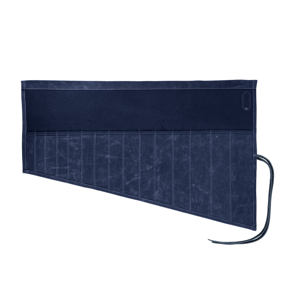 Hide & Drink Wrench Roll (15 Pockets) featuring Water Resistant Waxed Canvas, perfect for organizing wrenches in a large rectangular pouch, artisan-crafted in La Antigua Guatemala & Oaxaca Mexico.