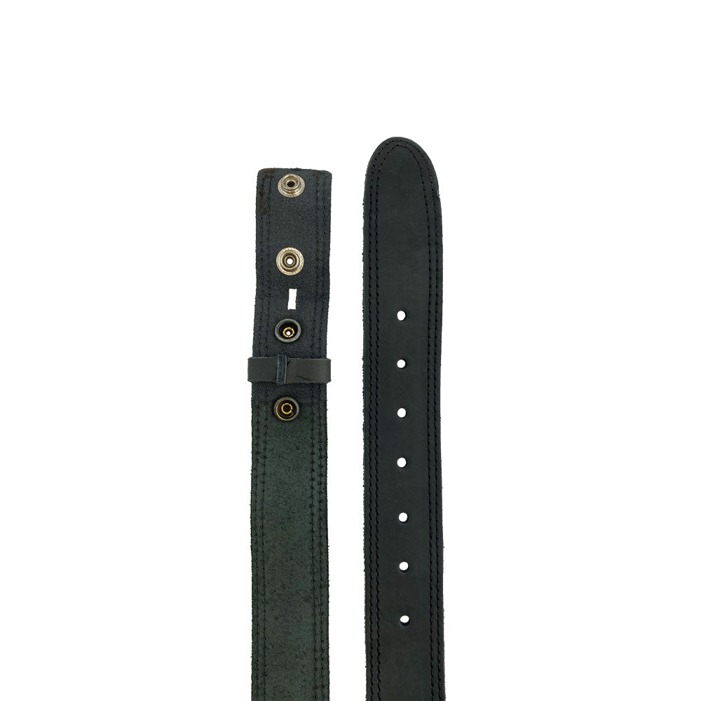 Men's Double Stitched Thick Leather Snap On Belt - Stockyard X 'The Leather Store'