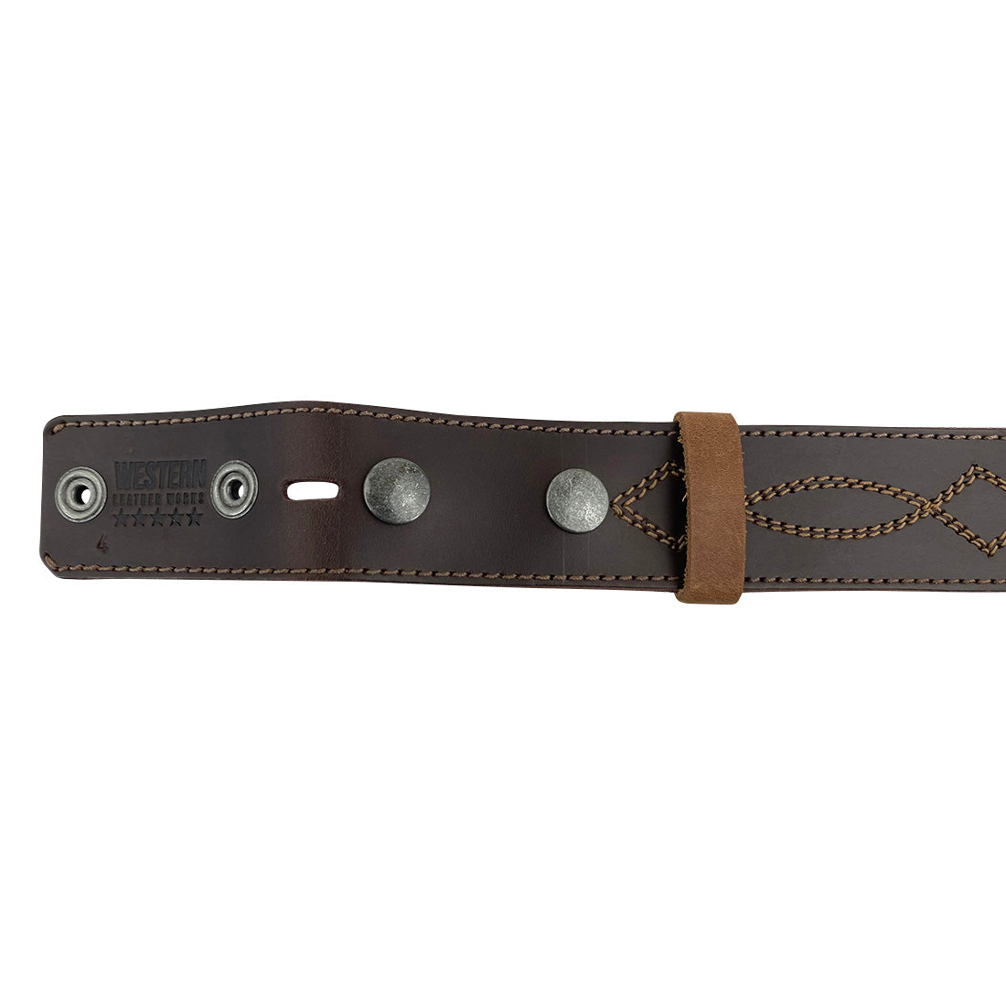 Cowboy Buckleless Belt with Stitching - Stockyard X 'The Leather Store'