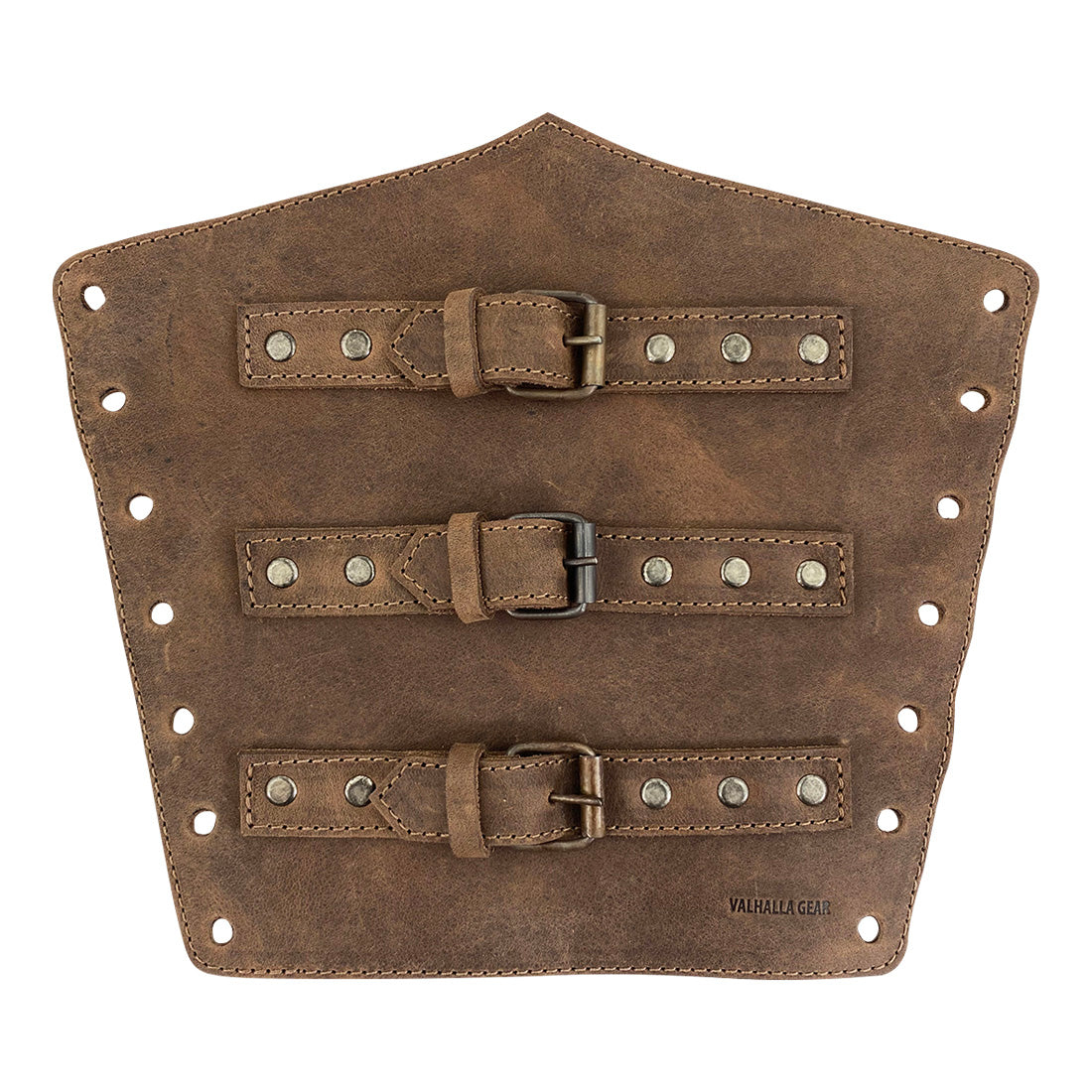 Valhalla Gear Archery Buckle Bracer features a rustic design made of durable full grain leather. This set of 2 archery buckle bracers is a perfect hand protector for bow shooting practice. With adjustable buckle straps, this armband wrist guard is handcrafted, hand cut and hand sewn, showcasing artisan craftsmanship and fire branded details. Handmade in La Antigua Guatemala & Oaxaca Mexico, these unique accessories are ideal for all archery enthusiasts, ensuring style and comfort.