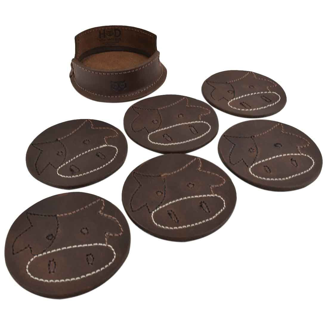 Milk Cow Classic Shaped Coaster Set (6-Pack) - Stockyard X 'The Leather Store'