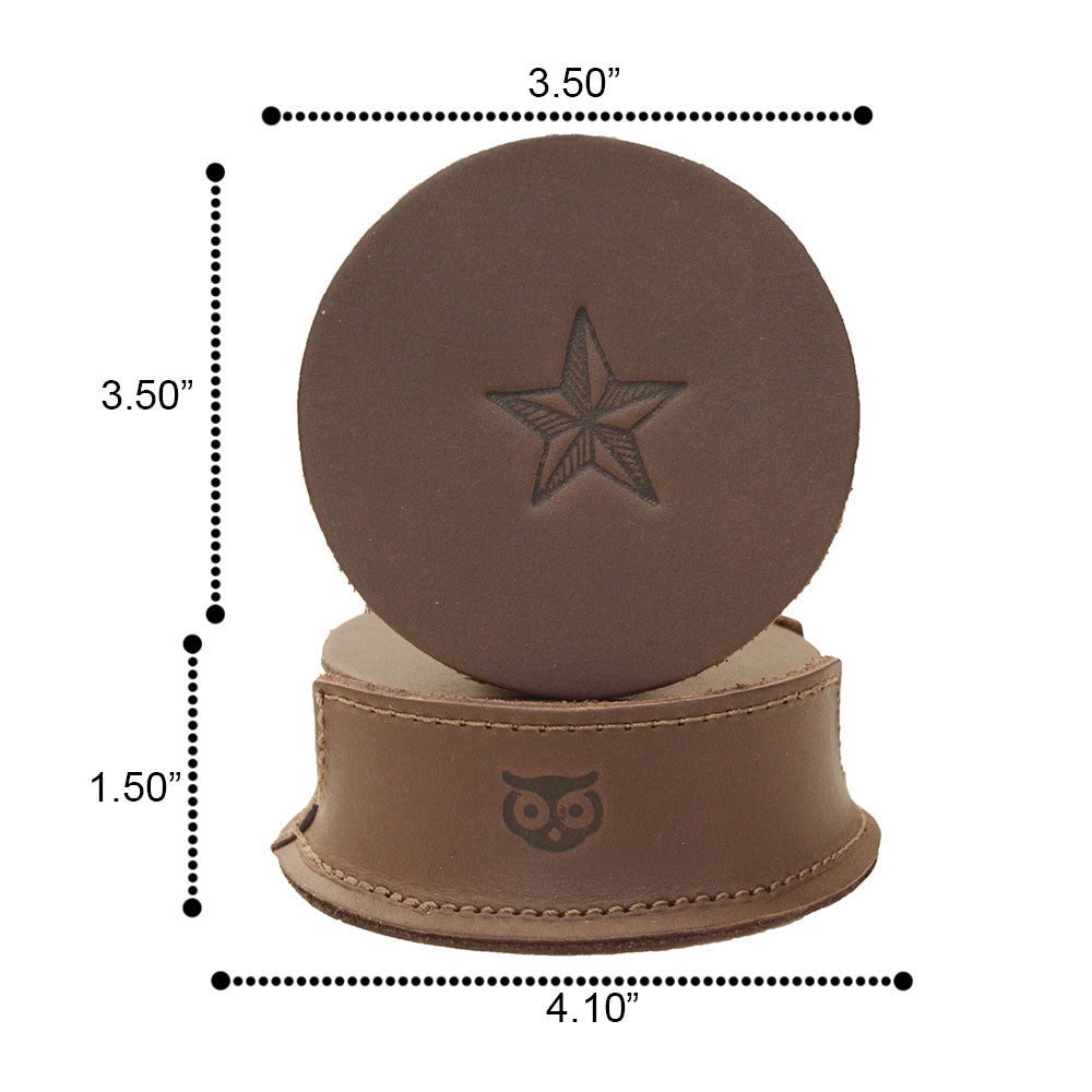Thick Leather Moon, Star and Heart Coasters (6-Pack) - Stockyard X 'The Leather Store'