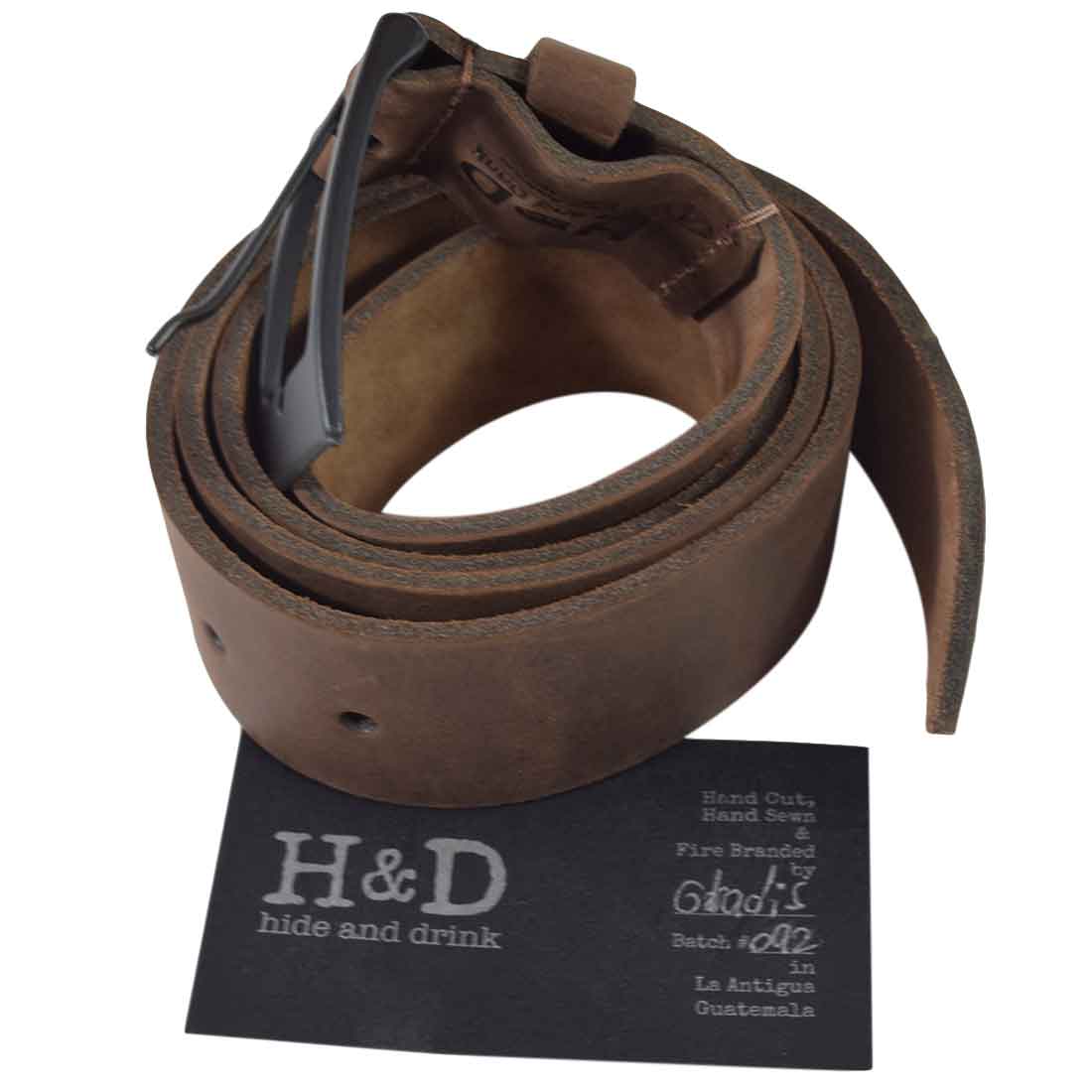 Rustic Leather Belt / Rustic Charcoal Buckle, 1.25" Wide - Stockyard X 'The Leather Store'