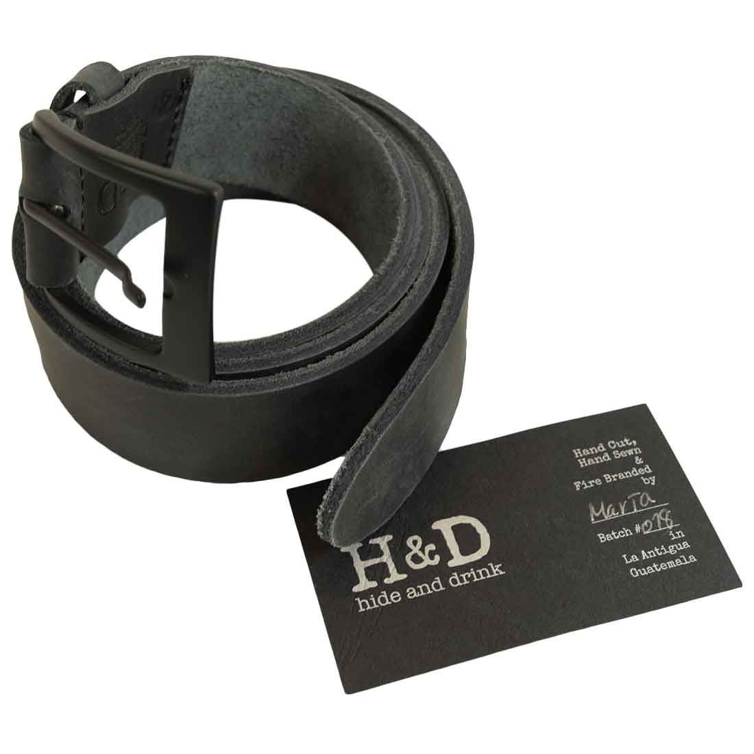 Rustic Leather Belt / Rustic Charcoal Buckle, 1.25" Wide - Stockyard X 'The Leather Store'