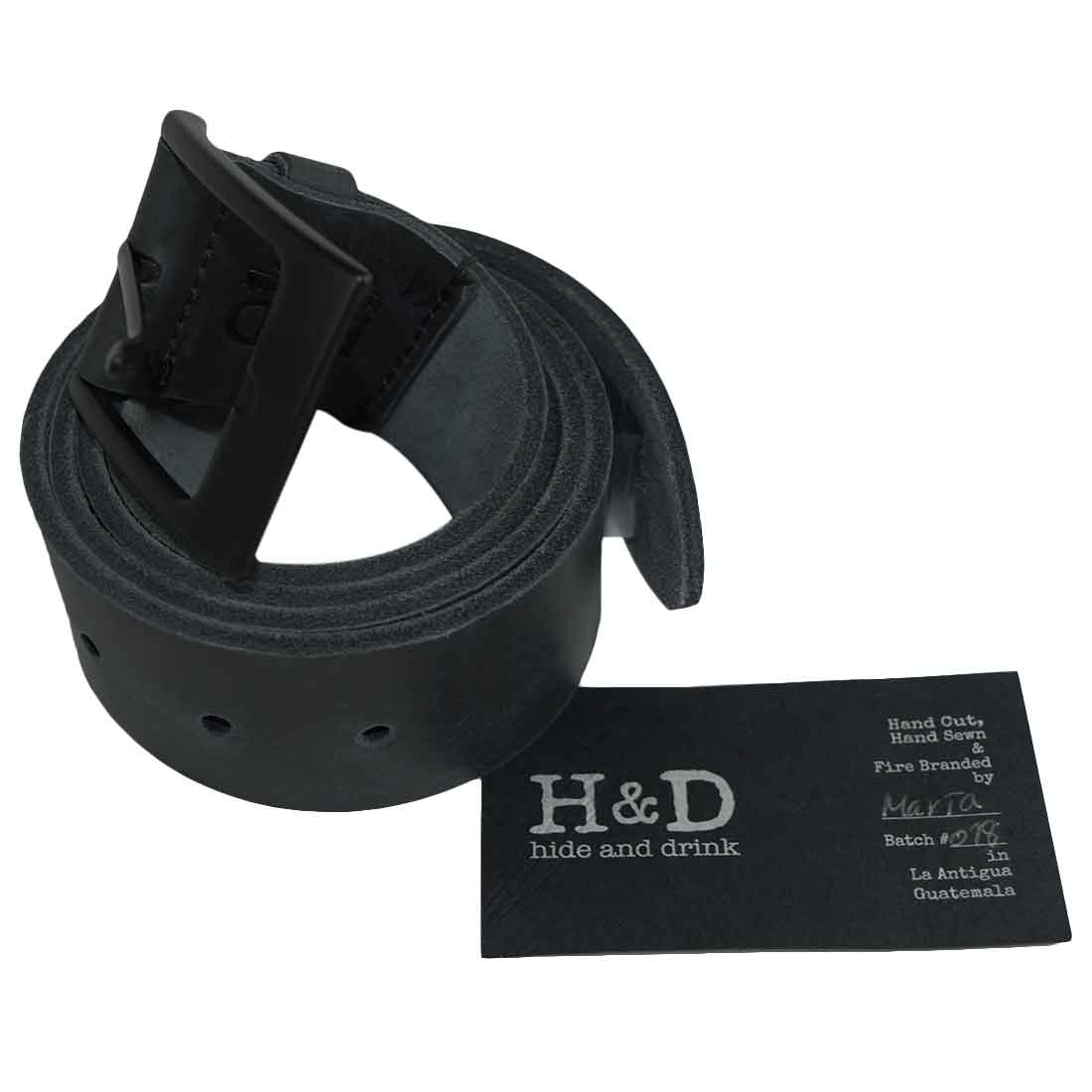 Rustic Leather Belt / Rustic Charcoal Buckle, 1.5" Wide - Stockyard X 'The Leather Store'
