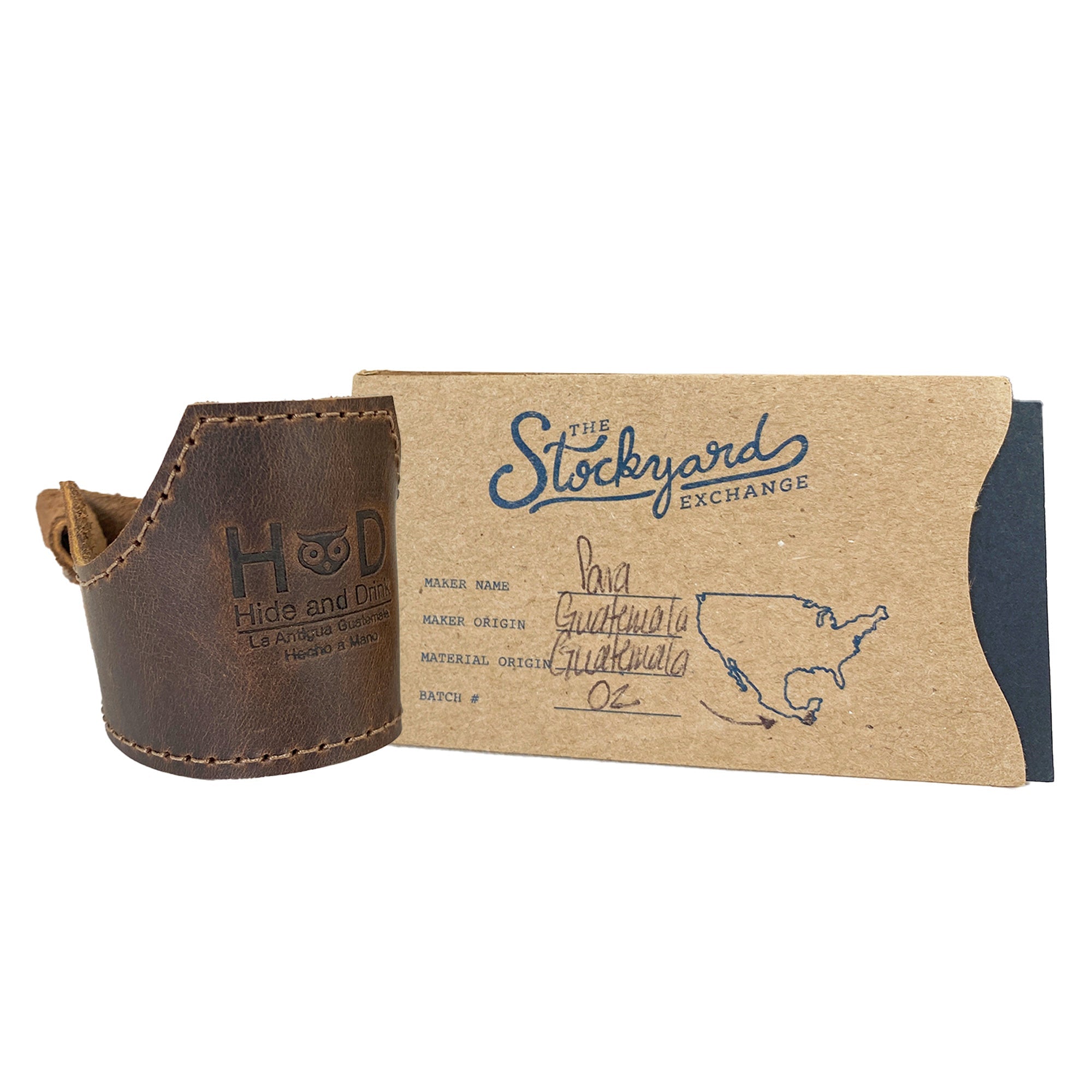 Tobacco Pipe Holder by Hide & Drink, showcasing the branding and design details. This Tobacco Pipe Holder (Pipe not Included) doubles as a portable & adjustable stand for key smoking accessories. Crafted from premium full grain leather through small batch production, it’s a hand cut and sewn artisan piece made in La Antigua Guatemala & Oaxaca Mexico.
