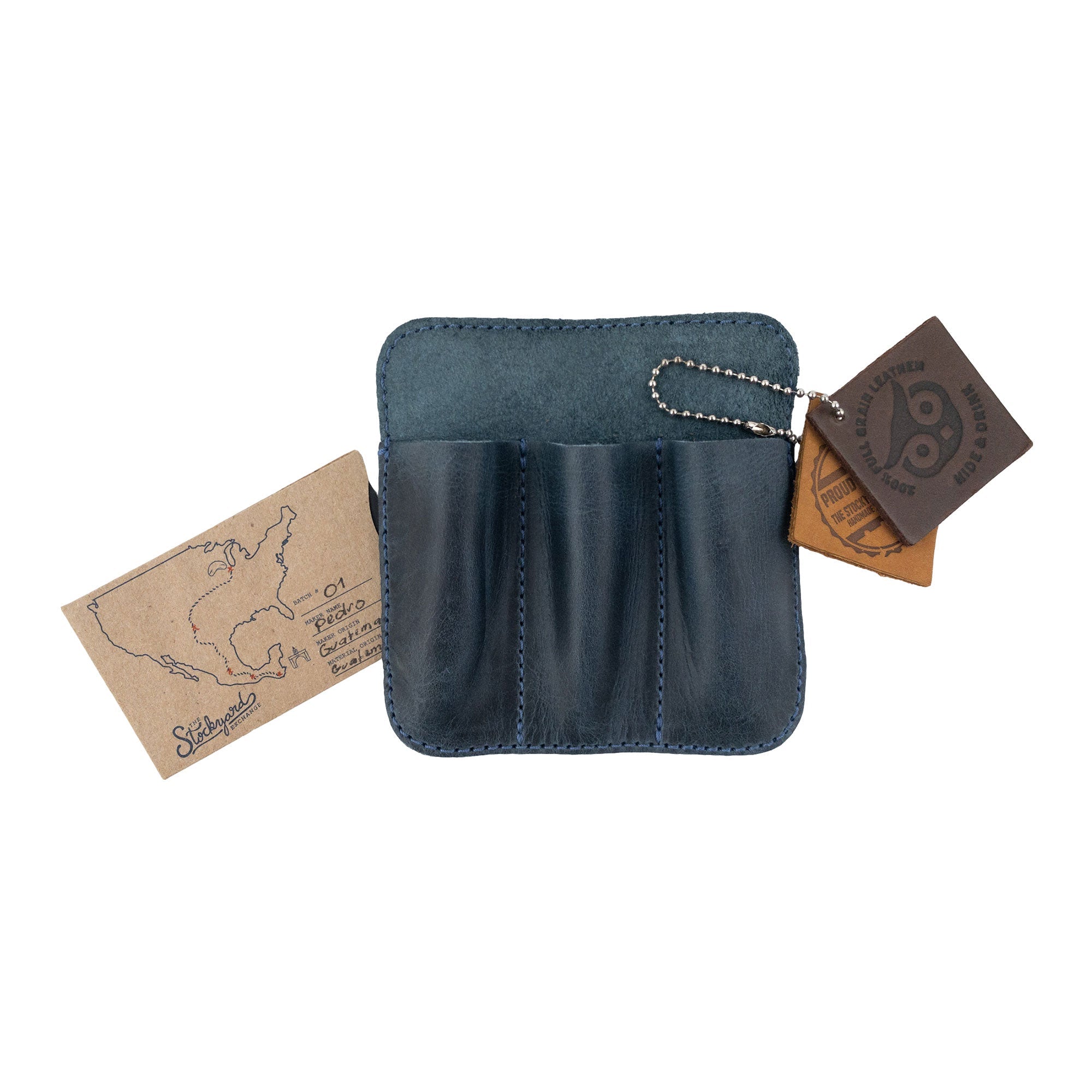 Hide & Drink Minimalist Tool Pocket with tools, illustrating its practical uses. Crafted from Full Grain Leather, this Tool Pocket Pouch exemplifies artisan workmanship from La Antigua Guatemala, supporting StockyardX's commitment to small batch production.