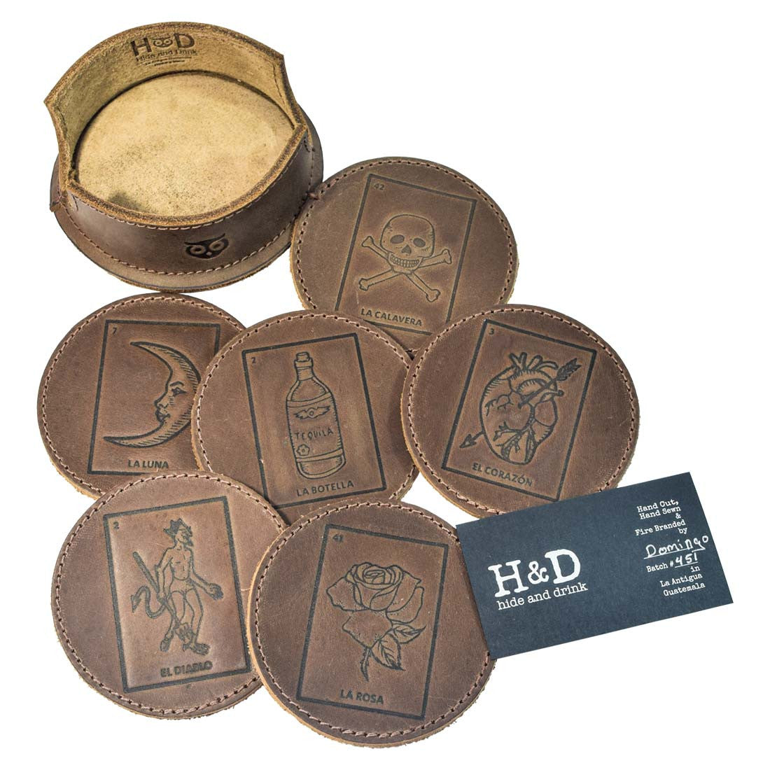 Thick Leather Loteria! Coasters (6-Pack) - Stockyard X 'The Leather Store'