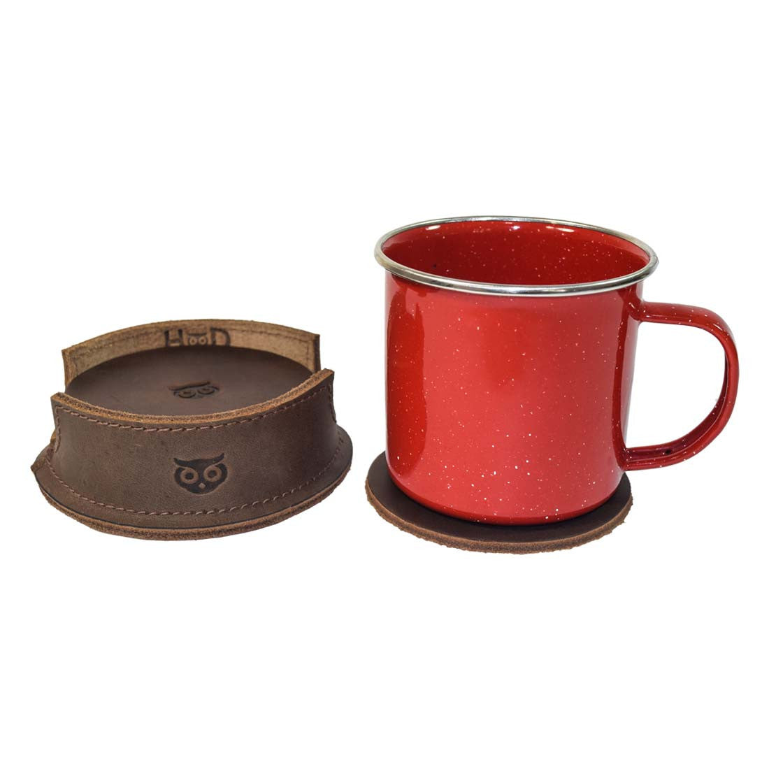 Thick Leather Owl Coasters (6-Pack) - Stockyard X 'The Leather Store'