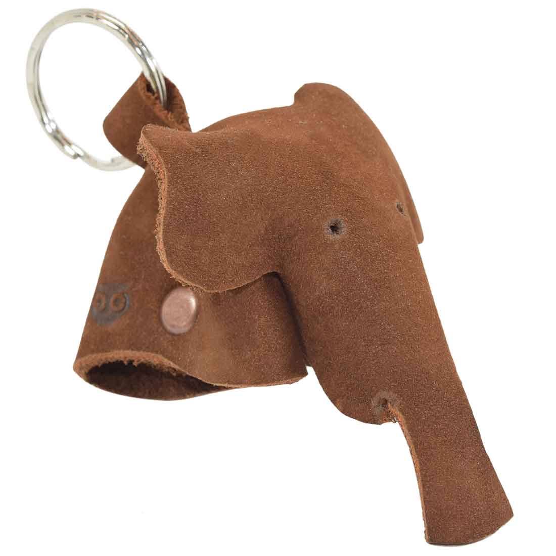 Stylish Full Grain Leather Animal Key Chain from Hide & Drink with a distinct elephant figure. This lovely Critter Keychain serves as a unique fob charm and an animal key holder charm pendant, embodying artisan quality from small batch production.