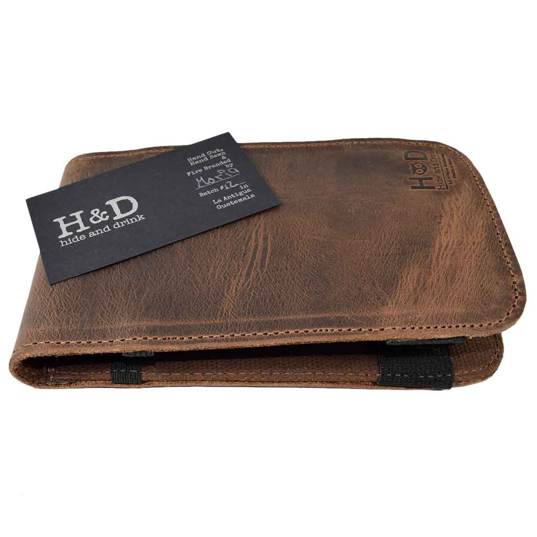 Elegant Golf Scorecard Holder by Hide & Drink, crafted from luxurious full grain leather. This ideal Golf Performance Scorecard Holder also serves as a Yardage Book Cover and Golf Card Holder. Hand cut and hand sewn in La Antigua Guatemala, it exemplifies small batch production and artisan quality.