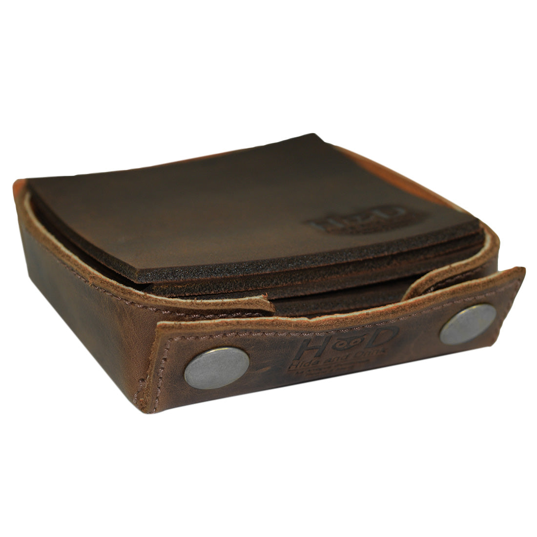 Square Box Coasters Set (6-Pack) - Stockyard X 'The Leather Store'