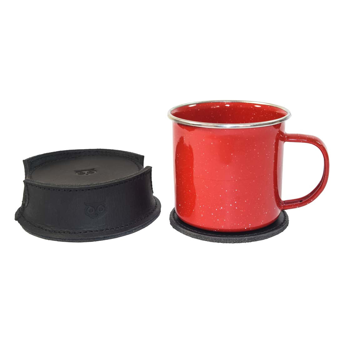 Thick Leather Owl Coasters with Stitching (6-Pack) - Stockyard X 'The Leather Store'