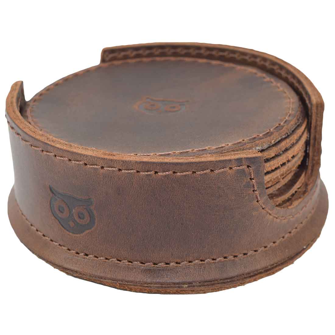 Owl Coaster (8-Pack) - Stockyard X 'The Leather Store'