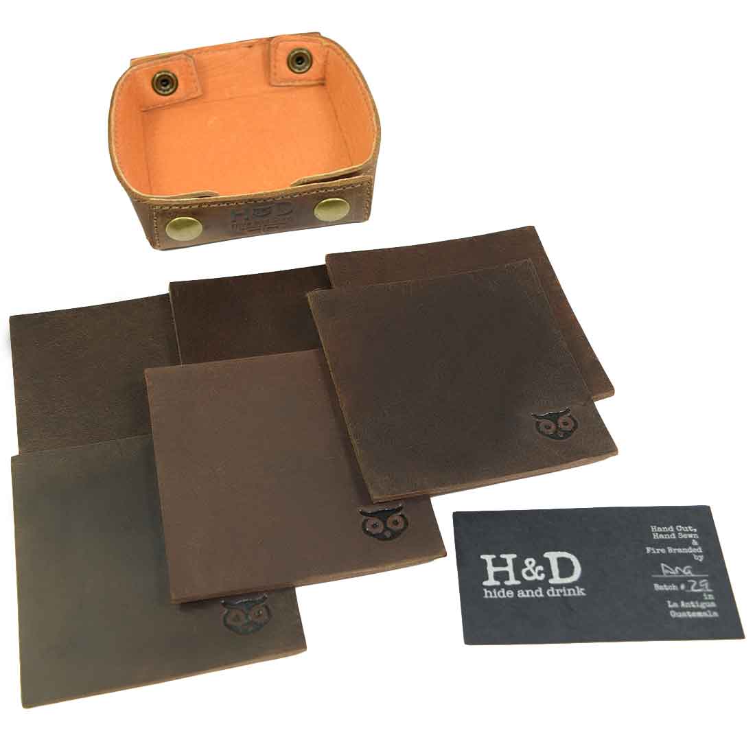Owl Coaster Square Box Set (6-Pack) - Stockyard X 'The Leather Store'