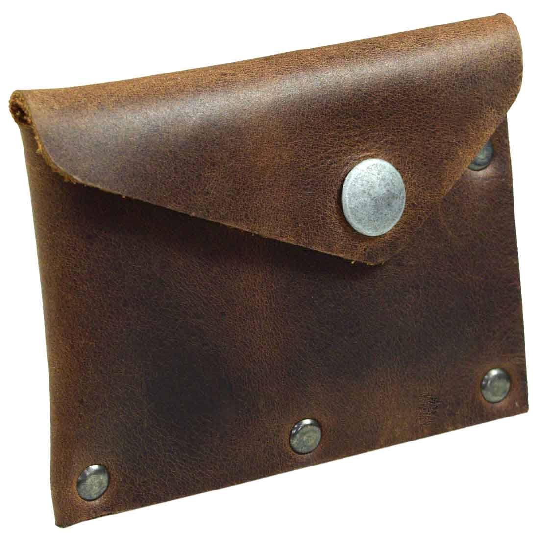 Riveted Card Holder with Snap - Stockyard X 'The Leather Store'