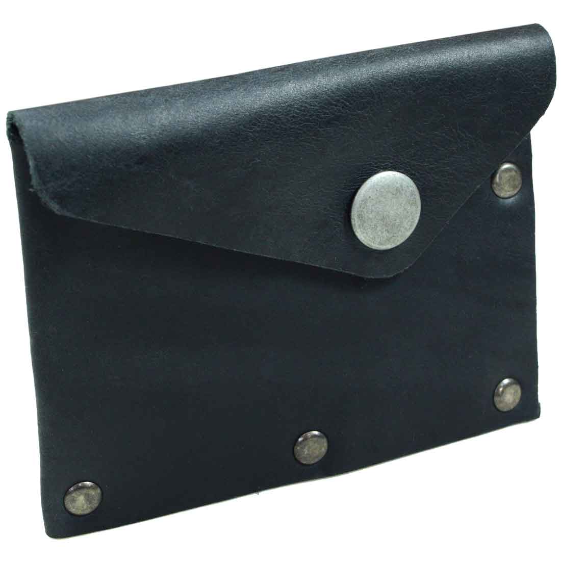 Riveted Card Holder with Snap - Stockyard X 'The Leather Store'