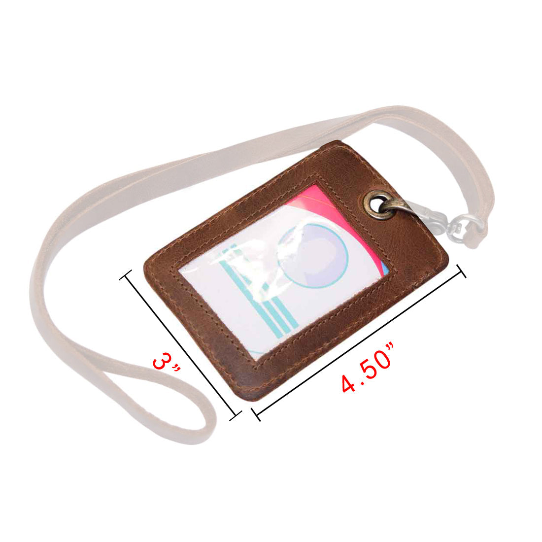 Image illustrating the dimensions of Hide & Drink’s Vertical ID Holder, emphasizing its compact size and usability. This full grain leather ID holder is designed for business and office environments, reflecting artisan quality with hand cut and hand sewn features.